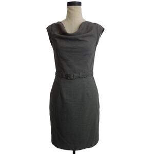 Banana Republic Cowl Dress 2P Houndstooth Knee Length